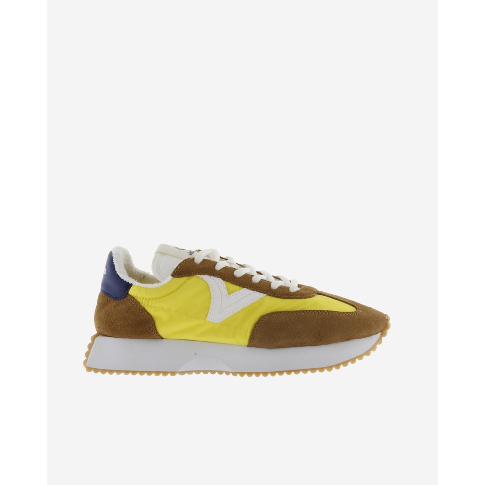 Victoria - Zapatillas deportivas de mujer de nylon color amarillo con suela dentada.