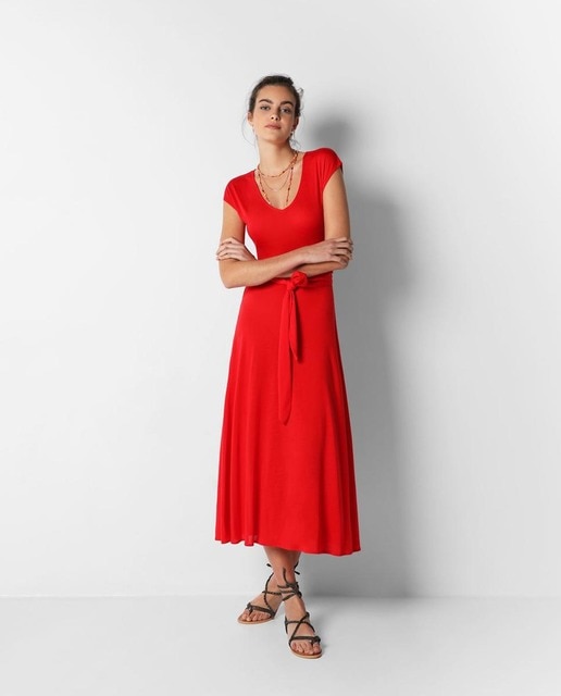 Vestidos Elegantes Mujer Vestido Acampanado Essentials Para Mujer