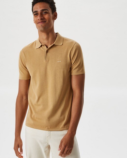 polo marron hombre