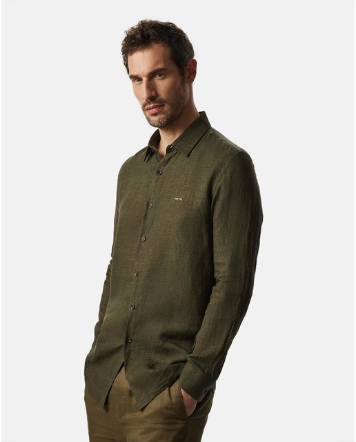 camisa kaki hombre