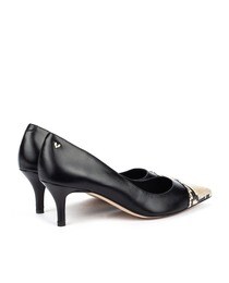 Zapatos de salón de mujer Martinelli de piel vacuna con puntera con print de serpiente en negro Zapatos de salón de mujer Martinelli de piel vacuna con puntera con print de serpiente en negro
