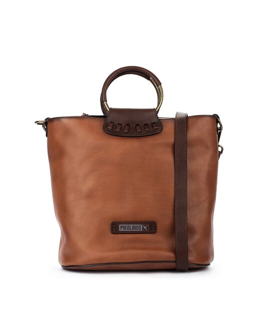 Bolso de hombro de mujer Pikolinos de piel marrón Bolso de hombro de mujer Pikolinos de piel marrón