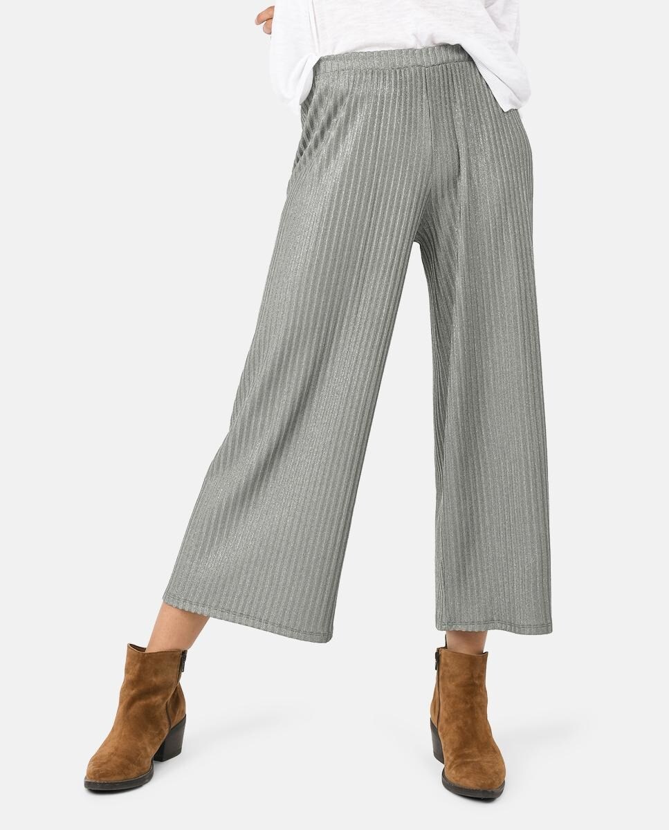 Fluido Brownie En Mujer Gris Pantalón Canalé De 0mO8nvwyN