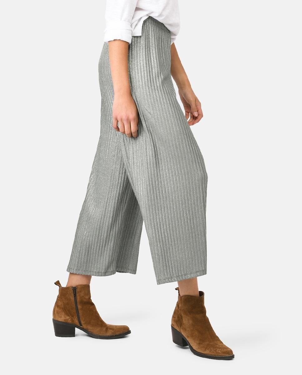 Fluido Brownie En Mujer Gris Pantalón Canalé De 0mO8nvwyN