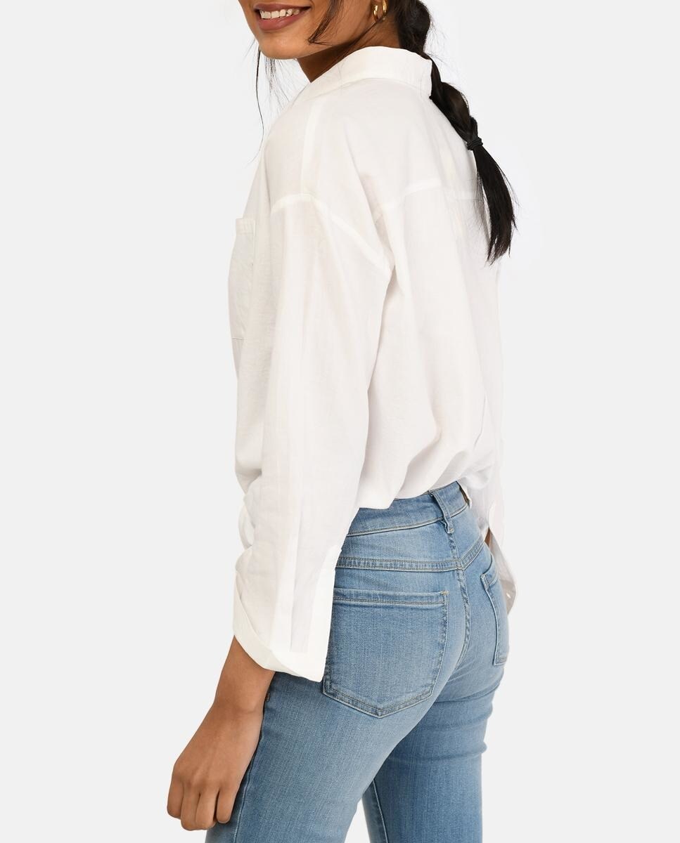 Camisa Bolsillo Mujer De Con Brownie Algodón 6y7gbf