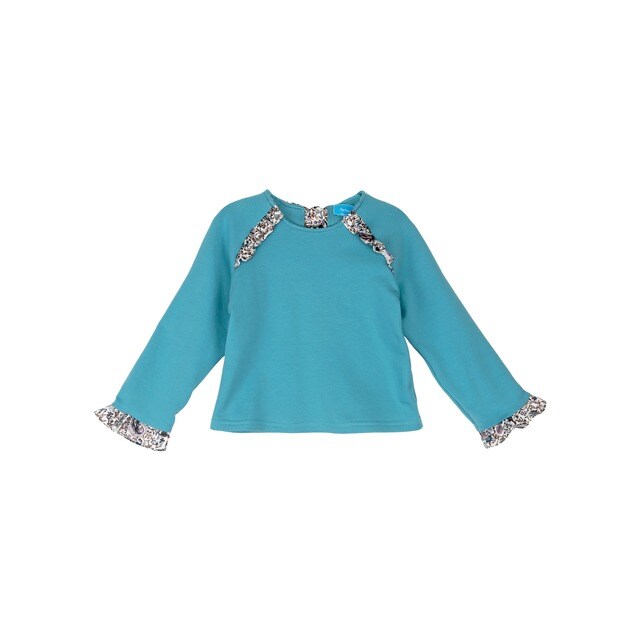 En Turquesa Lazo Niña Con De Cachemir Tartaleta La Espalda Sudadera nX70qOwTxO