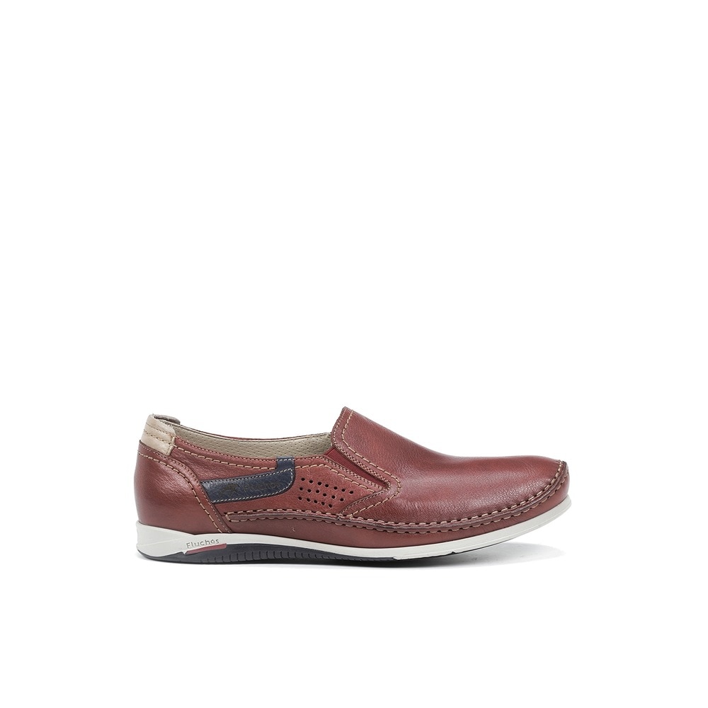 Fluchos - Mocasines de hombre en color rojo y fabricados en piel.