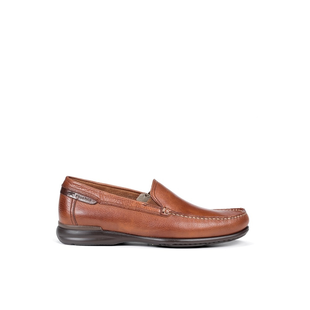 Fluchos - Mocasines de hombre Fluchos en color marrón con pespuntes.
