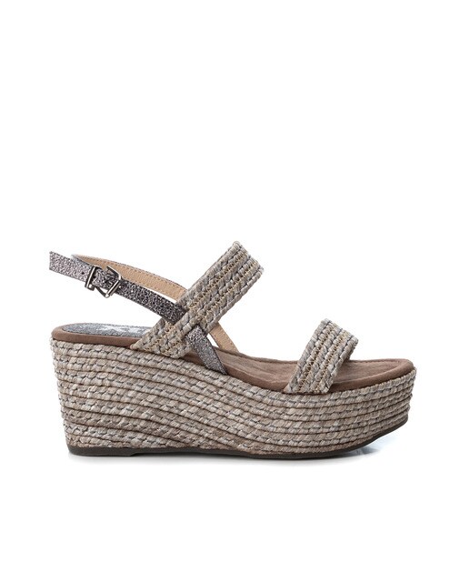 Cuña Xti Color Rafia Sandalias Mujer De Taupe BdQCxthros