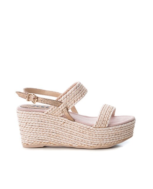 Color Xti Cuña Nude De Sandalias Rafia Mujer nOyv8Nwm0