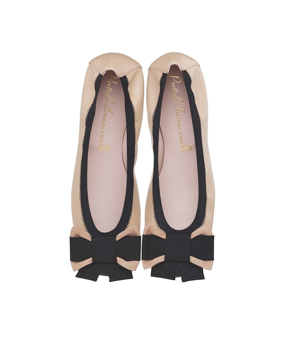 Bailarinas de mujer Pretty Ballerinas en napa beige con lazo en la