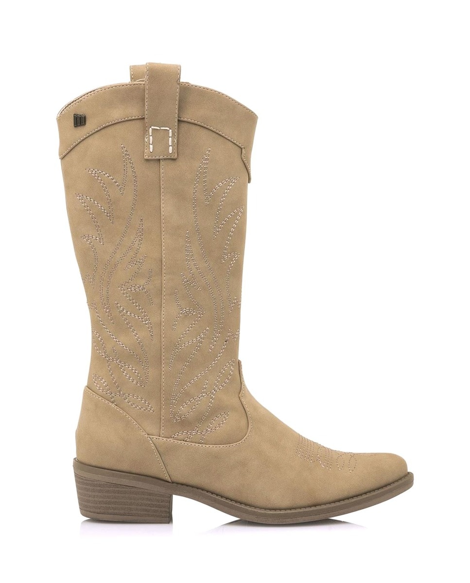 Botas De Mujer Mustang Altas Estilo Cowboy En Color Beige · Moda · El ...