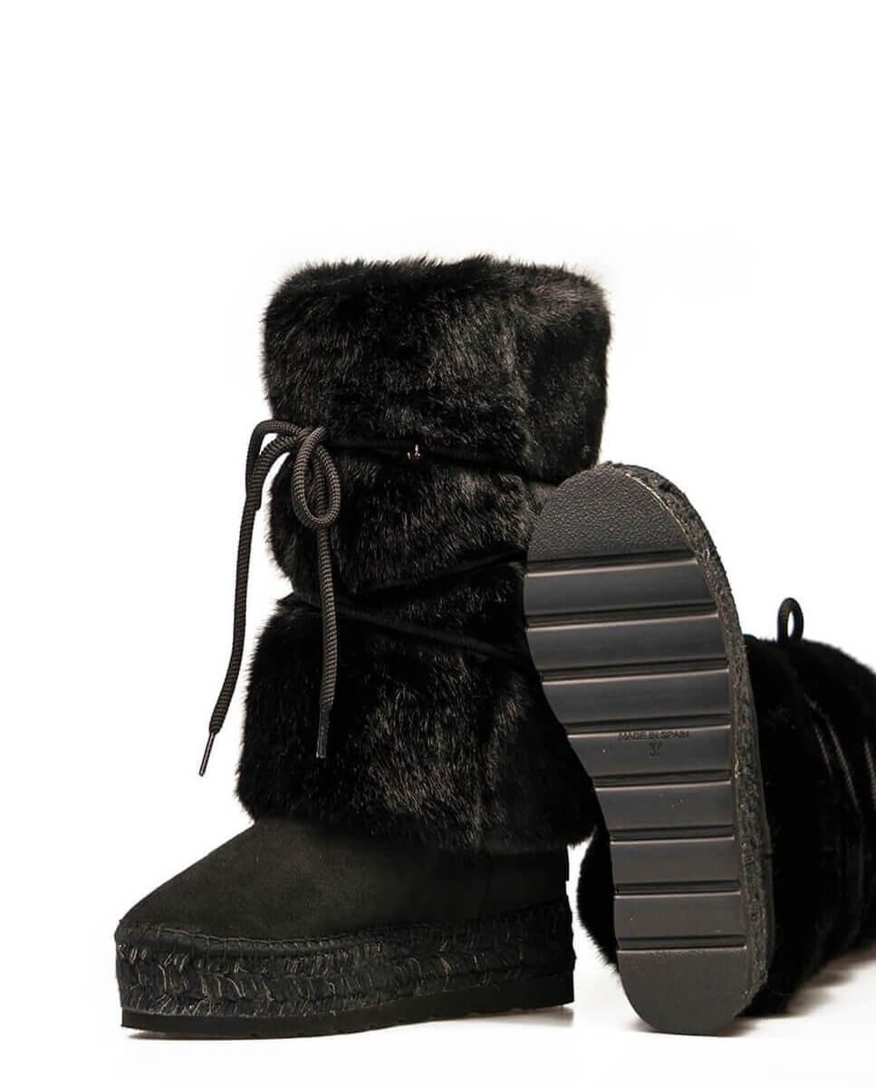 Vidorreta Botas de mujer Vidorreta en color natural con adorno de pelo y cruces de cordones Vidorreta Botas de mujer Vidorreta en color natural con adorno de pelo y cruces de cordones