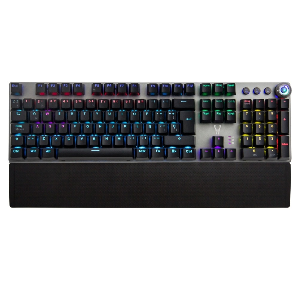 Teclado Gaming Woxter Stinger RX 1000 K, teclas mecánicas, base metálica, Leds