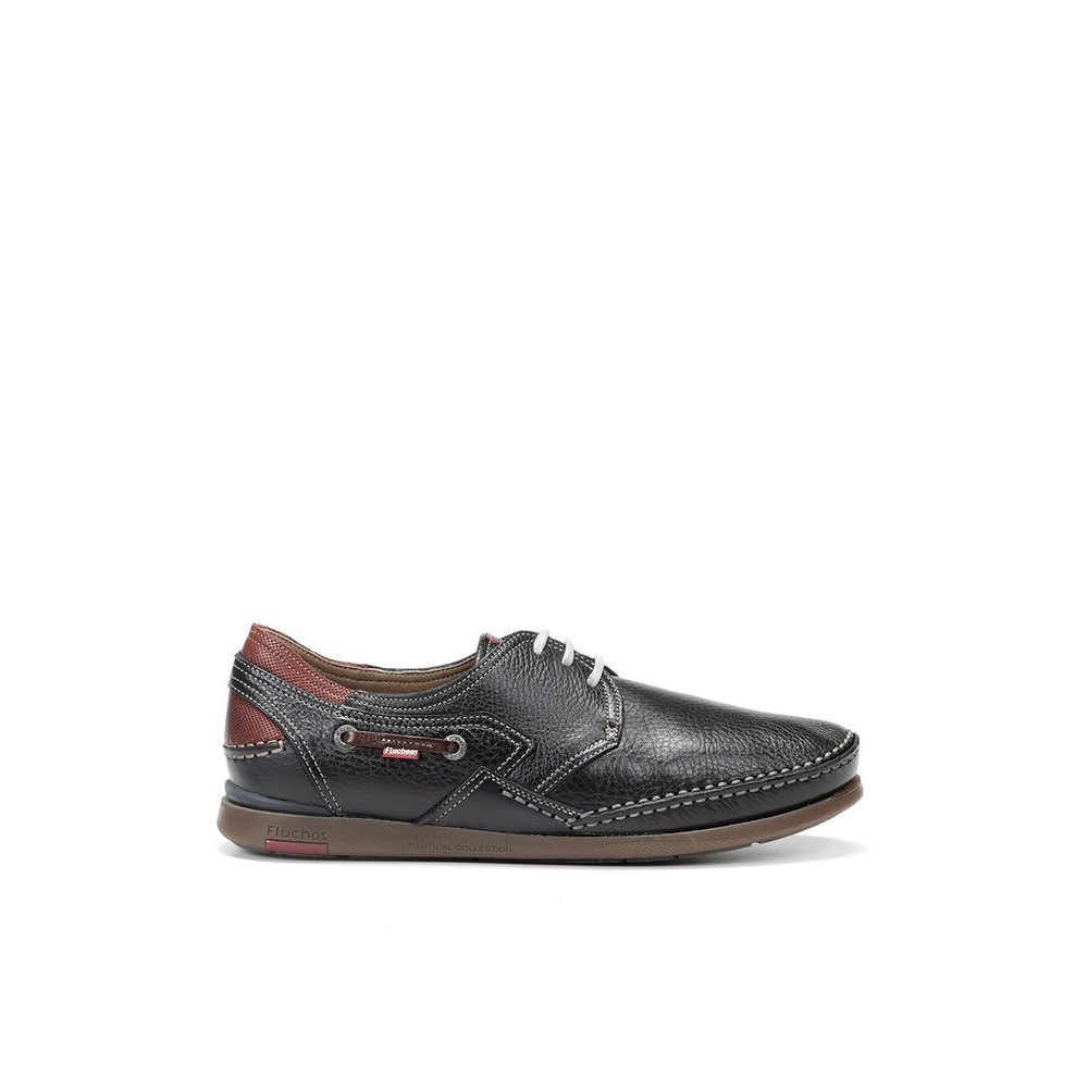 Fluchos - Zapatos de cordones de hombre en color azul marino y fabricados en piel.