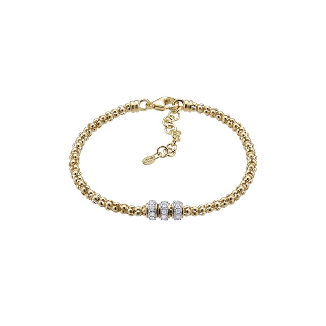 Pulsera Links de plata acabada en oro amarillo 18K