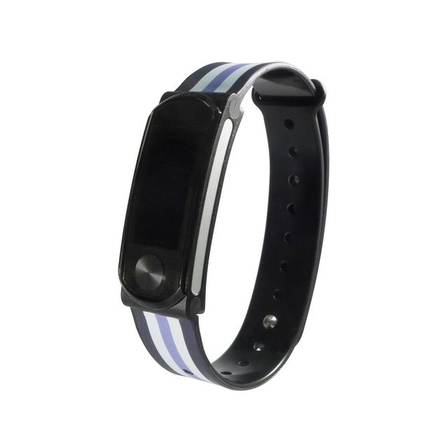 LEOTEC PULSERA Fitness CooL HR Striped (tactil, pulsometro, resistente al agua IPX7, notificaciones, correa regalo)