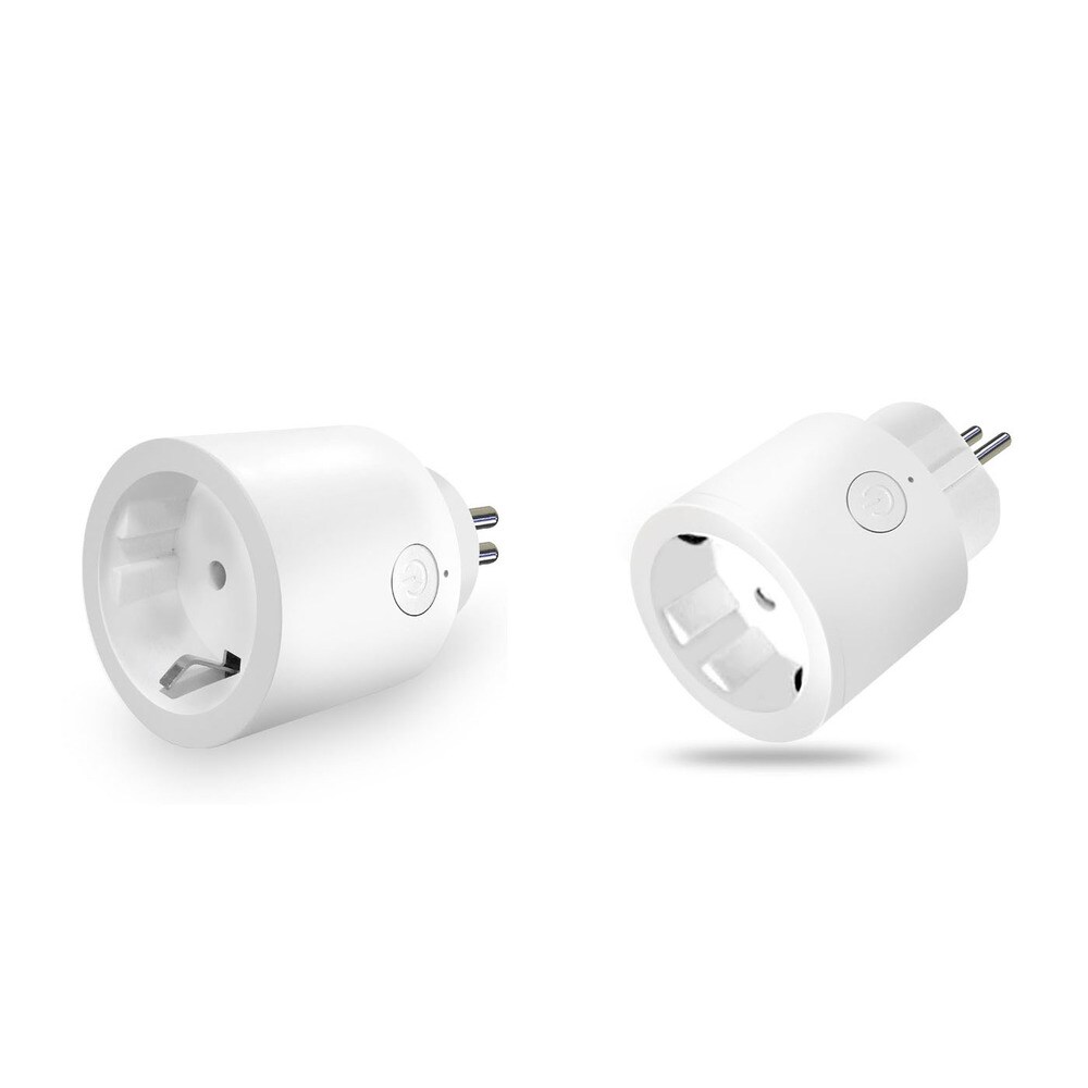Pack 2 enchufes inteligentes DCU WiFi 2.4G redondos EU compatible con Alexa, Google Assistant y IFTTT.