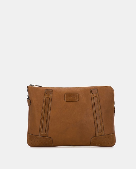 Portadocumentos unisex Scharlau de piel en color camel con tira de mano ·  Scharlau · El Corte Inglés