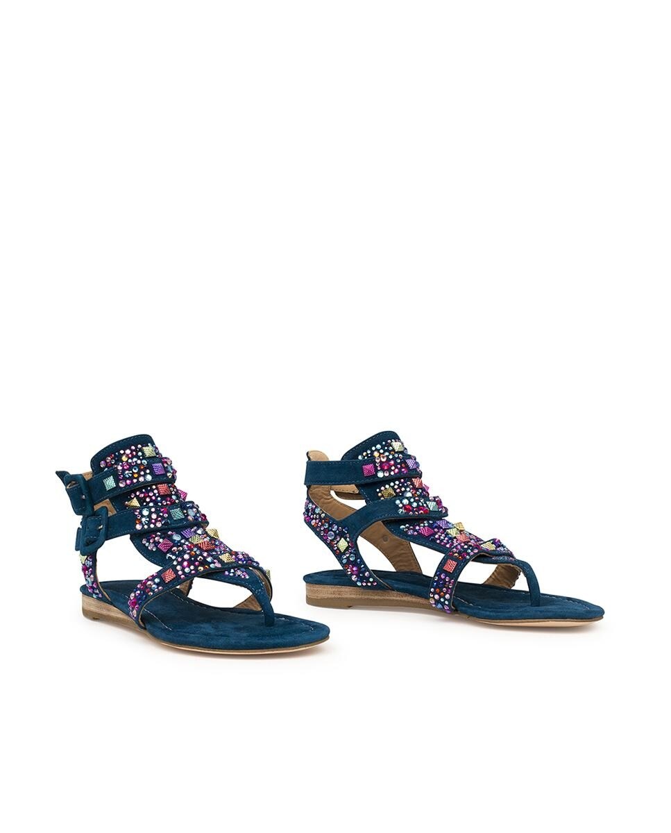 Mujer Pedrería Multicolor Pena En Con Alma De Ante Planas Sandalias zpGVqSUM