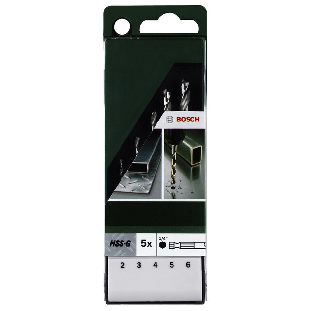 Set 5 Brocas para Metal HSS-G con Vástago Hexagonal