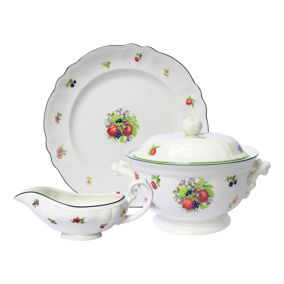 Imagem 0 de Serviço de mesa de 56 peças Flores e Frutas
