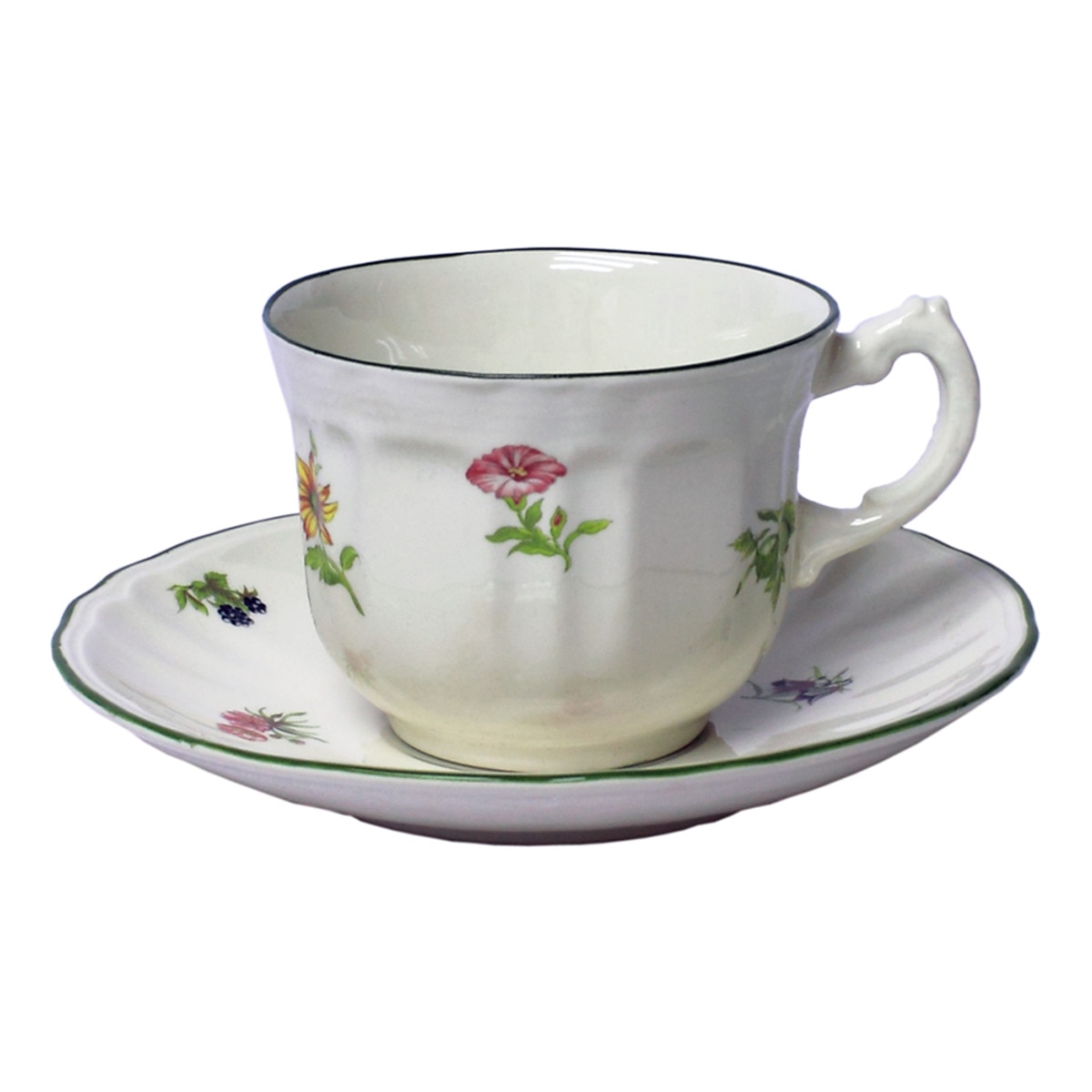 San Claudio - Taza De Té Con Plato Flores Y Frutas Multicolor En Oferta San Claudio - Taza De Té Con Plato San Claudio Flores Y Frutas.