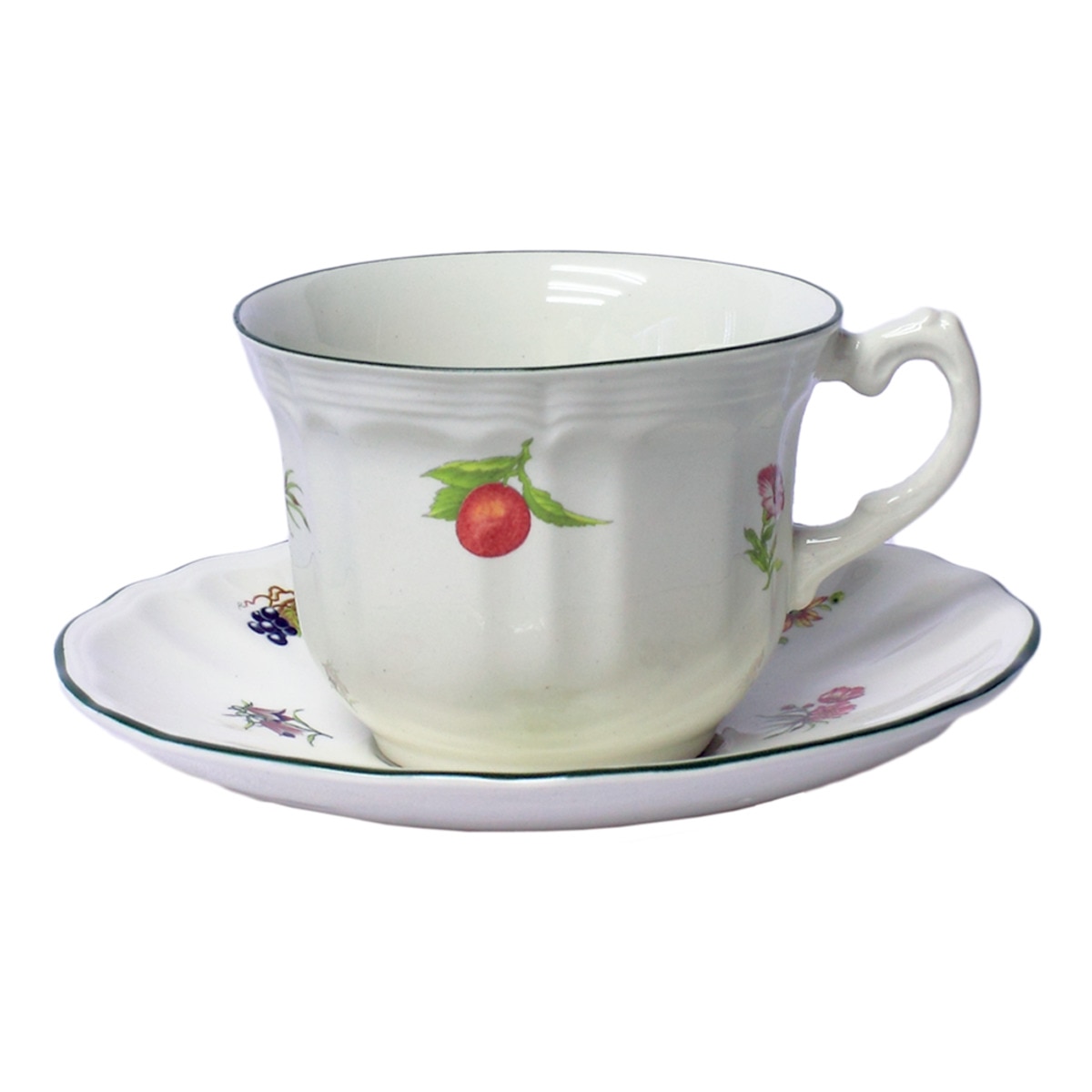 San Claudio - Taza De Desayuno Con Plato Flores Y Frutas Multicolor En Oferta San Claudio - Taza De Desayuno Con Plato Flores Y Frutas San Claudio.