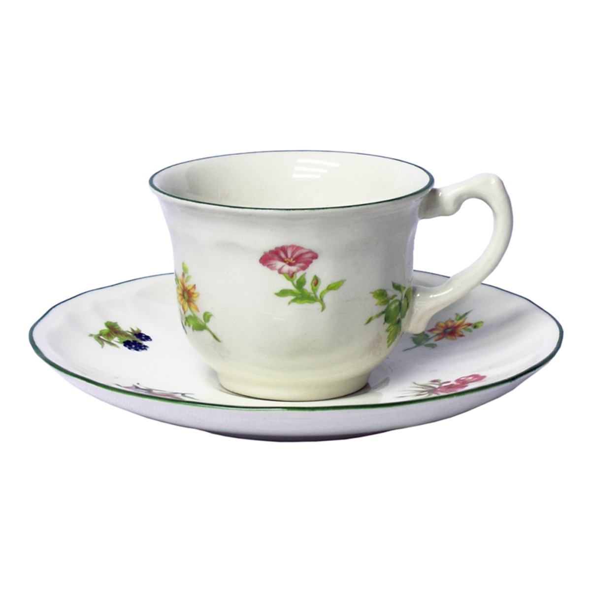 San Claudio - Taza De Café Con Plato Flores Y Frutas Multicolor En Oferta San Claudio - Taza De Café Con Plato Flores Y Frutas San Claudio.