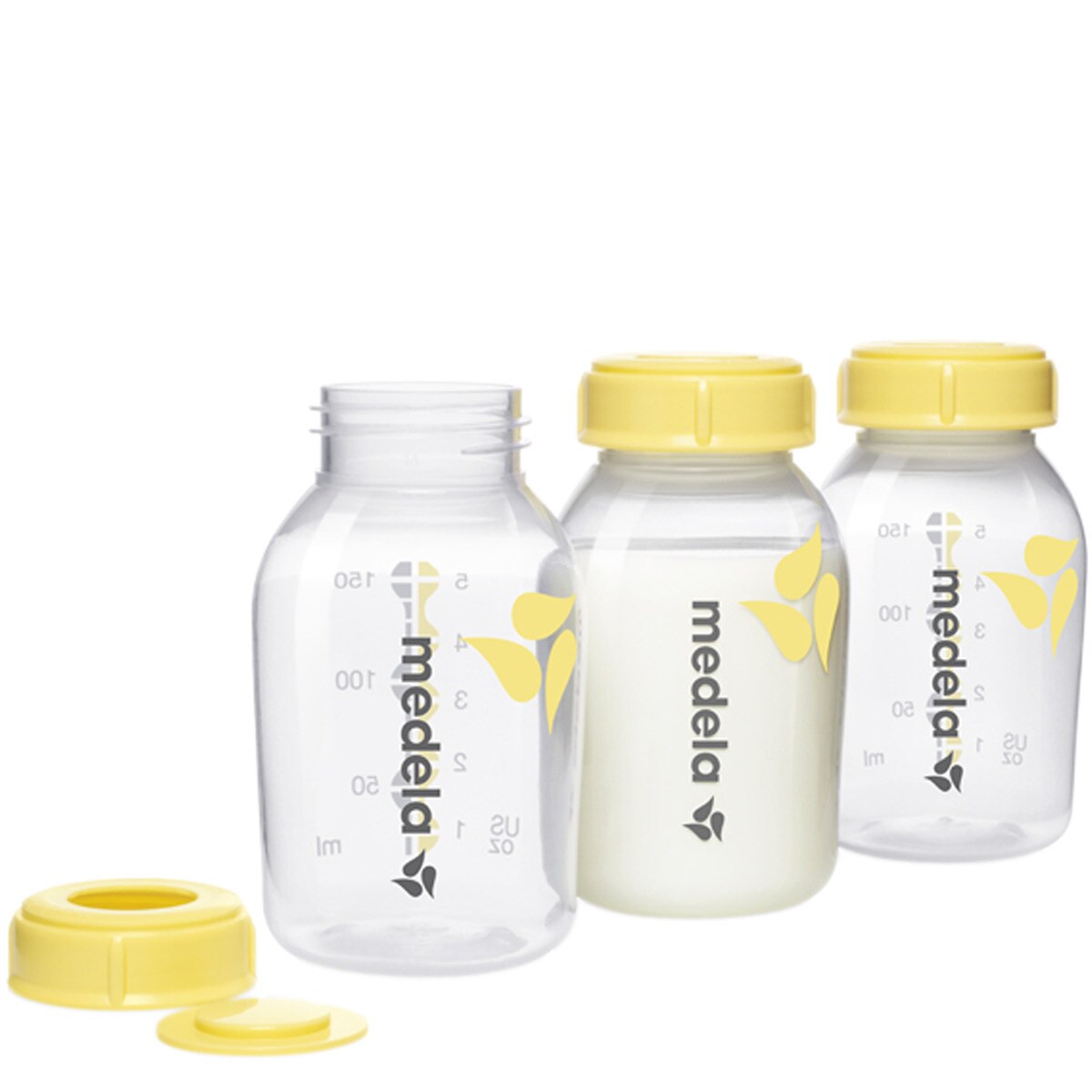 Imagem 0 de Pack de 3 Garrafas/Biberões Medela para para Leite Materno (150 ml.) transparente/amarelo