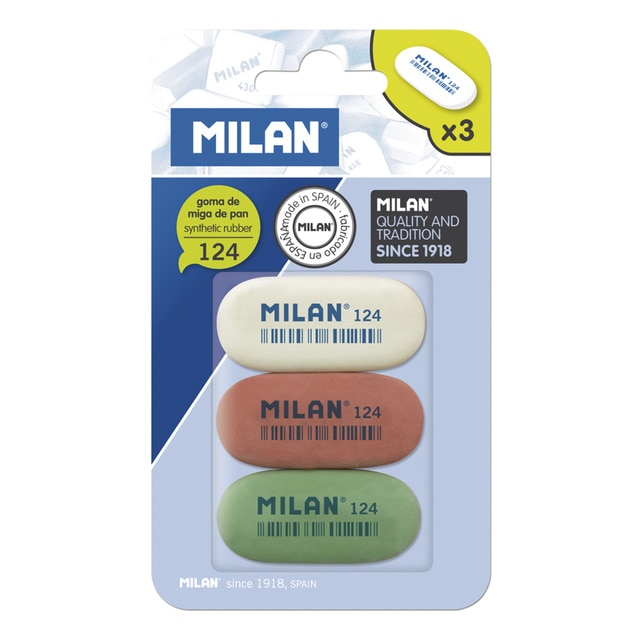 Blister 3 gomas Milan ovaladas 124.
