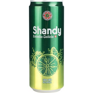 SHANDY ESTRELLA GALICIA cerveza sin alcohol sabor limón lata 33 cl - Supermercado El Corte Inglés