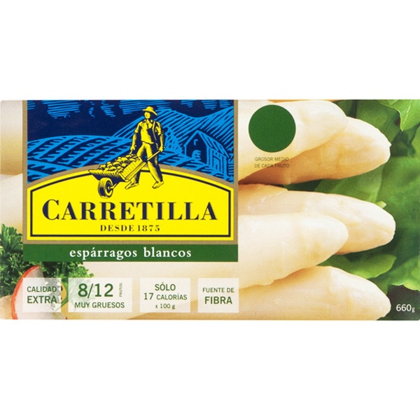 CARRETILLA espárragos blancos extra muy gruesos 8-12 piezas lata 425 g neto escurrido 