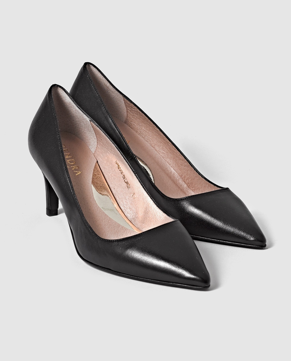 Zendra Basic women's black leather court shoes · Zendra Basic · Fashion