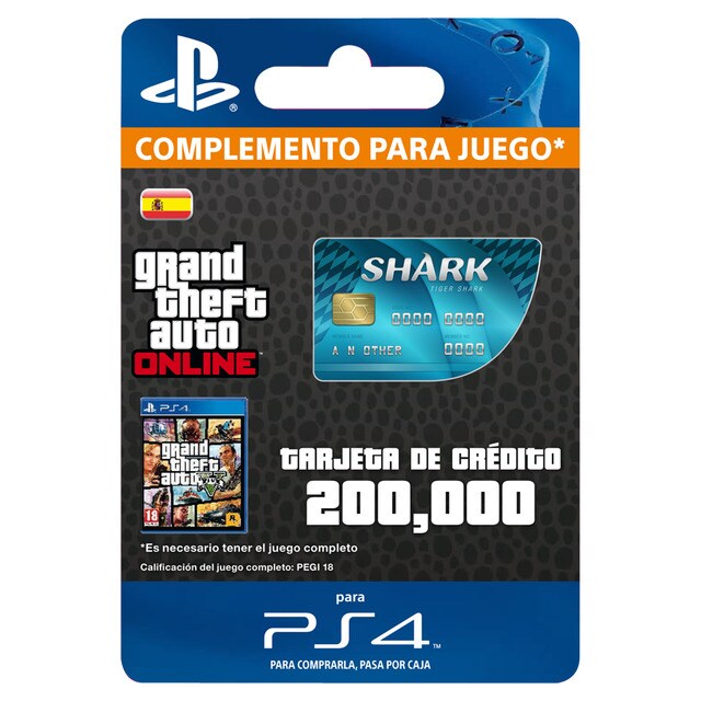 Tarjeta Tiburón Tigre de 200.000$ para GTA Online PS4
