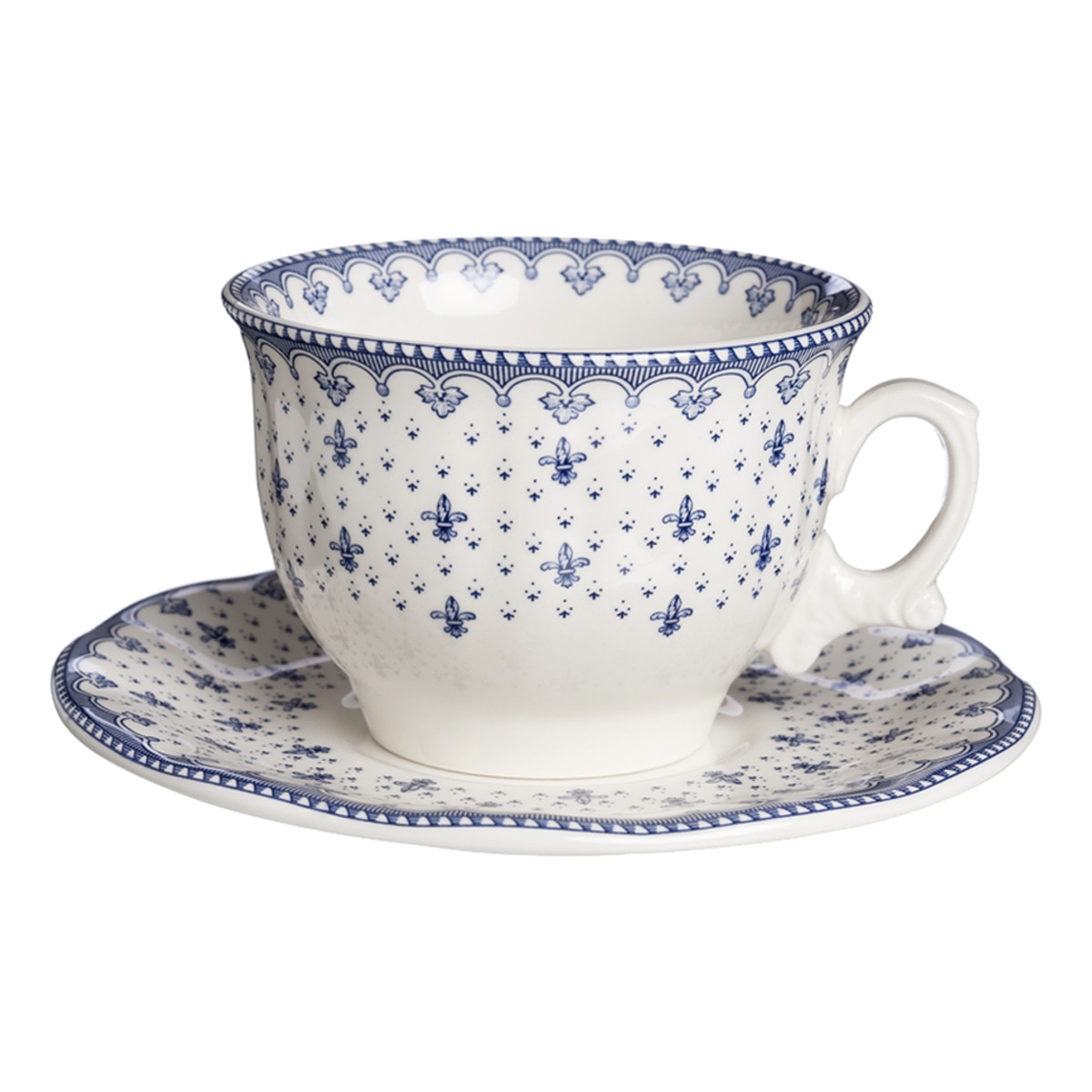 La Cartuja De Sevilla - Taza De Desayuno Con Plato Flor De Lis Azul En Oferta La Cartuja De Sevilla - Taza De Desayuno Con Plato Flor De Lis La Cartuja De Sevilla.