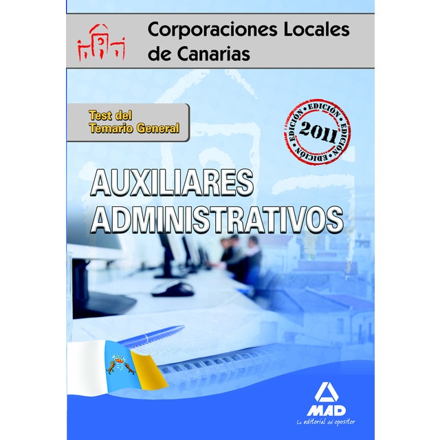 Auxiliares administrativos de corporaciones locales de canarias. Test del temario general (Tapa blanda)