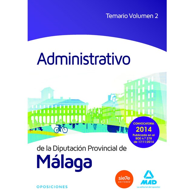 Administrativo de la diputación de málaga. Temario. Vol ii (Tapa blanda)