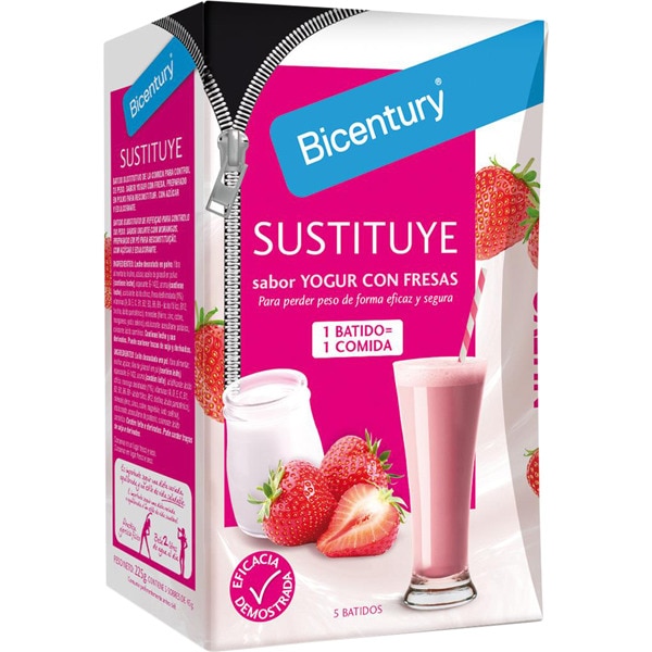 Sustituye batido sustitutivo en polvo sabor yogur con fresas 5 unidades