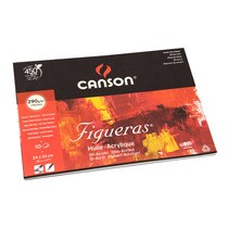 Canson Figueras - Bloc 10 Feuilles Papier Blanc Pour Peinture à L'Huile - Grain Toile De Lin 33 X 41 Cm 290g/m²