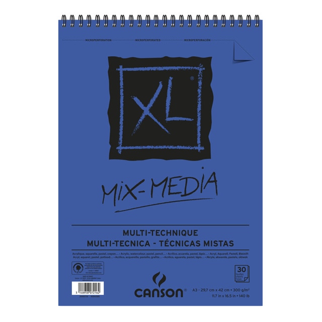 Album Espiral Microperforado A3 30h. Canson XL Mix Media Text. 300gr