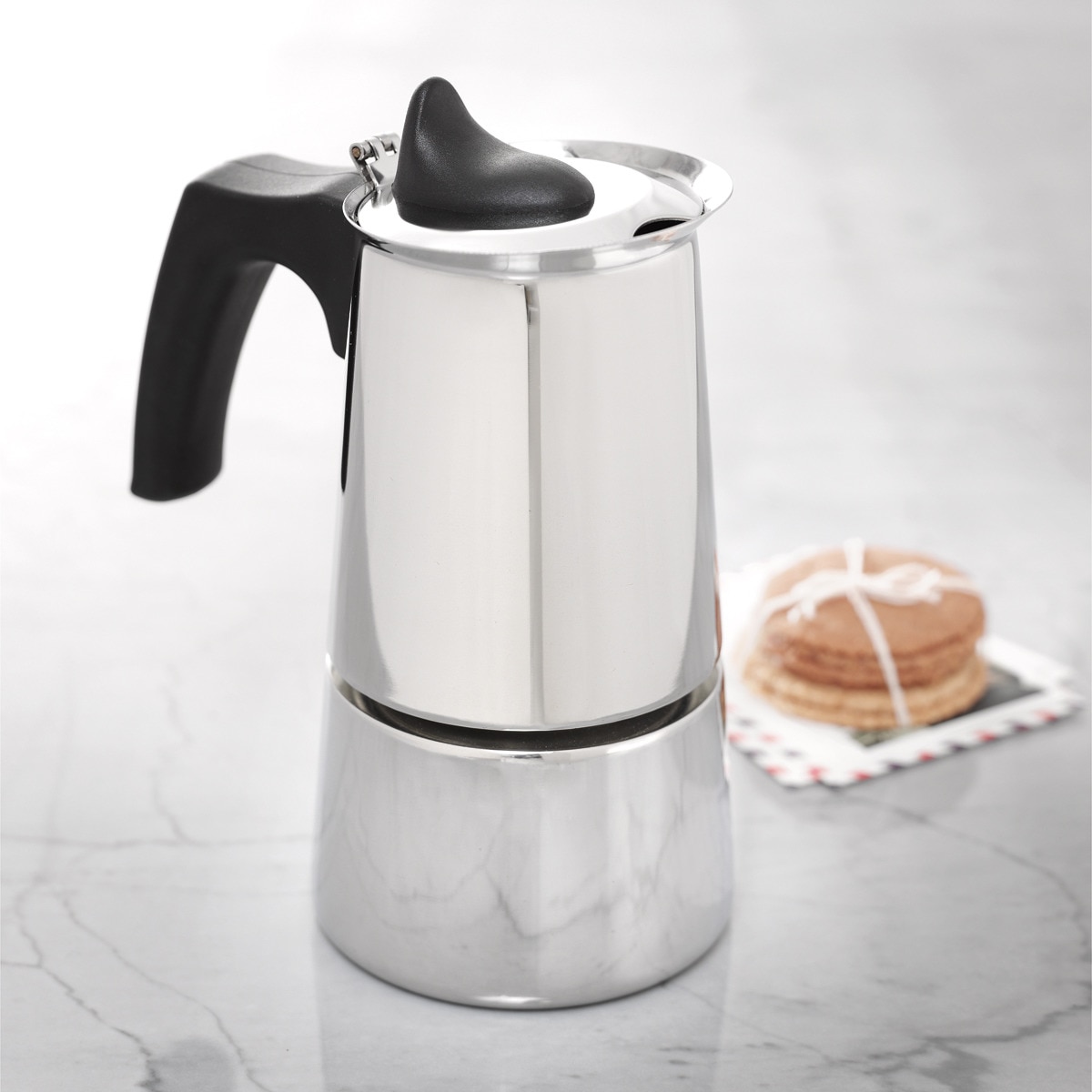 El Corte Inglés stainless steel Italian coffee maker, suitable for