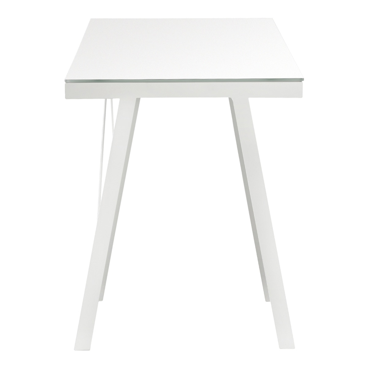 Mesa de escritorio de metal y cristal Tiphoon El Corte Inglés Blanco-3