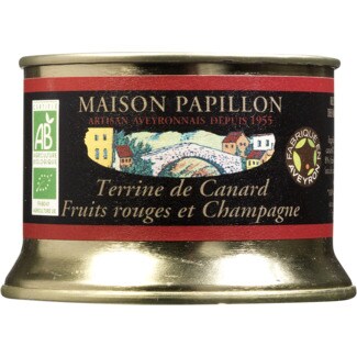 Maison Papillon Terrina de Pato com Frutos Vermelhos e Champanhe Biológica lata 150 g