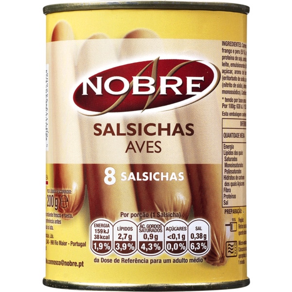 Salsichas de Aves 8 Unidades lata