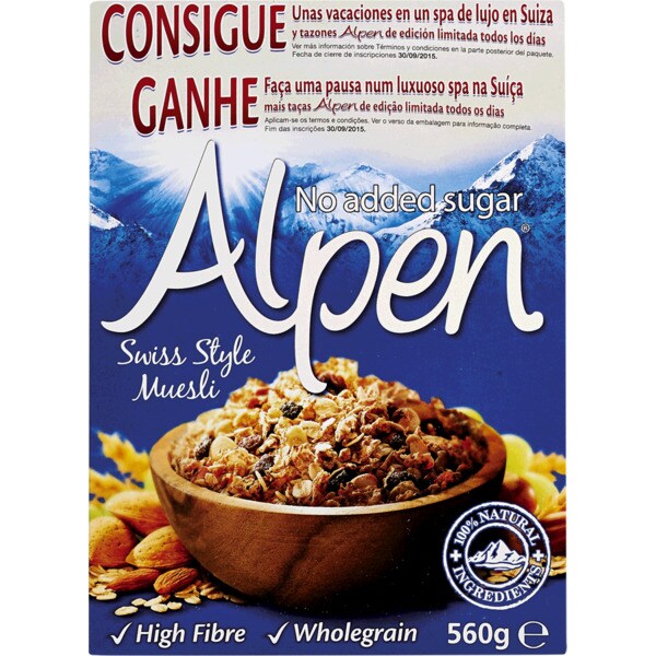 Muesli sem Açúcar embalagem 560 g · Alpen · Supermercado El Corte Inglés
