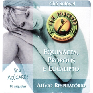 Cem Porcento Chá Solúvel para o Alívio Respiratório embalagem 60 g