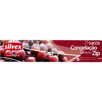 Silvex Sacos de Congelação com Fecho Zip 25 unidades