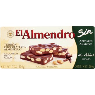 El Almendro Torrão de Chocolate com Amêndoas sem Açúcar embalagem 200 g