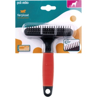 Ferplast Escova Pet Rake para Cão com Pêlo Médio e Longo embalagem 1 unidade